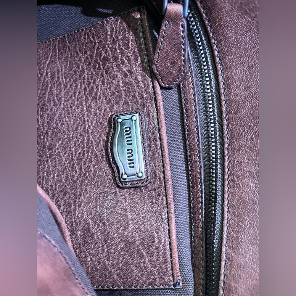 Miu Miu Brown Leather Tote Bag/ Crossbody Bag, Lambskin Leather - Picture 13 of 16